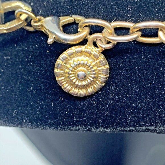 RJ Graziano Gold & White Disco Ball Chainlink Statement Necklace Signed - Picture 6 of 8